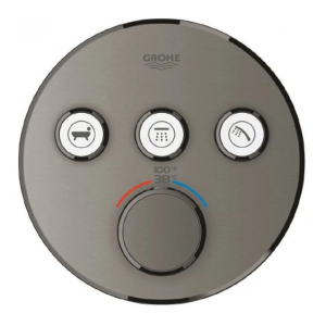 29121a00t grohe round concealed mixer grohtherm smartcontrol glossy graphite