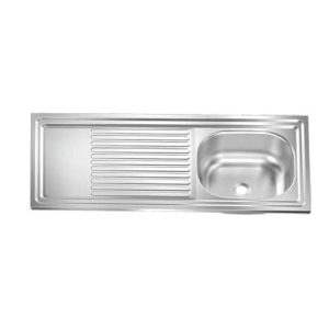 Plaza Saqr Stainless Steel Kitchen Sink, 0.37 mm Thickness, Without Drain, 120 cm