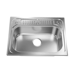 Plaza Style Stainless Steel Kitchen Sink, 0.8 mm thick, 66 x 51 cm.