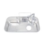 Connie Flower Stainless Steel Kitchen Sink is partially below the surface