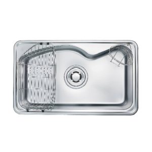 Connie Wave Stainless Steel Partially Undercounter Kitchen Sink, 860 x 515 mm