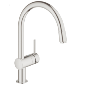 Grohe Minta Super Steel kitchen sink mixer