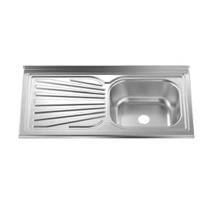 Plaza Gamma 0.6mm Thick Stainless Steel Kitchen Sink Without Drain, 100cm