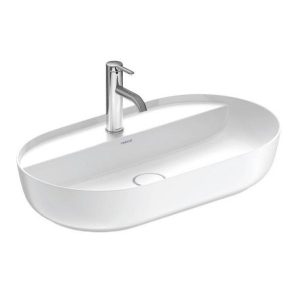 White love basin on oval countertop, 70 cm Duravit